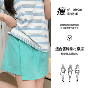 工装短裙女夏2025新款a字半身裙短款小个子休闲高腰冰丝山本裤裙