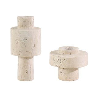 欧式轻奢天然黄洞石花瓶创意酒店民宿客厅桌面装饰高级感花器摆件