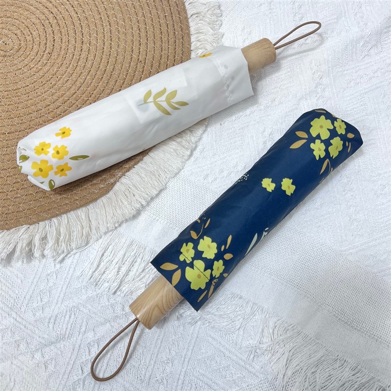 Broccoli艾拉小清新轻巧自动直杆伞三折文艺创意皮弯钩长柄伞