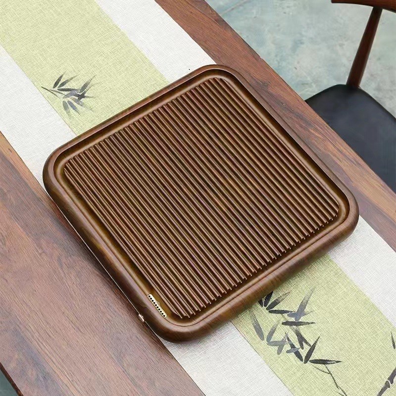 实木茶盘新款整块原木家用排水式办公室电木款简约小干泡茶台
