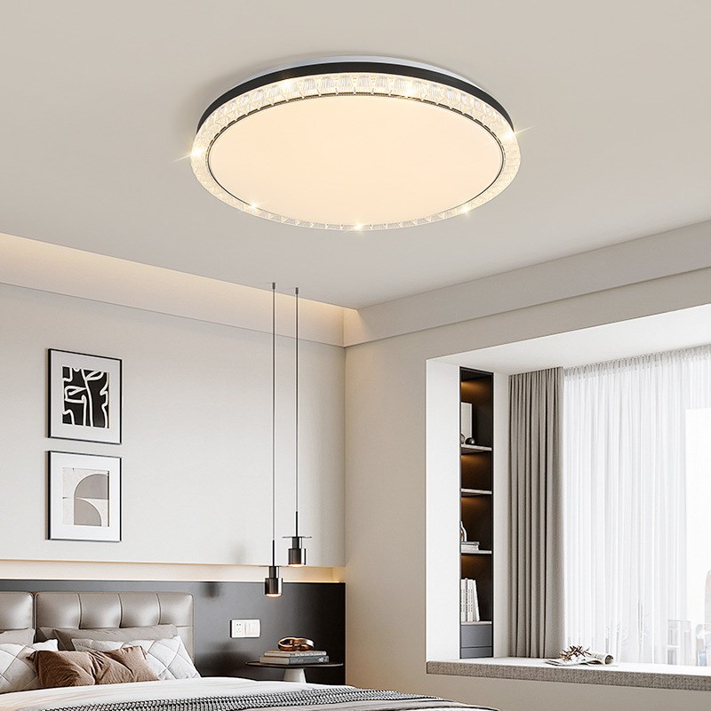 【严选】意式轻奢吸顶灯现代简约新款高级冰晶灯罩边设计主卧灯具