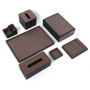 酒店客房收纳盒纸巾盒用品abs套装 高档合成树脂酒店易耗品大托盘