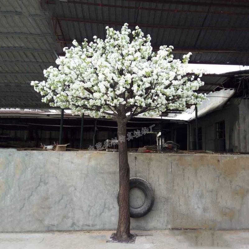 大型仿真树桃花玻璃钢绿植樱树娟花喜庆装扮拍摄道具花树白