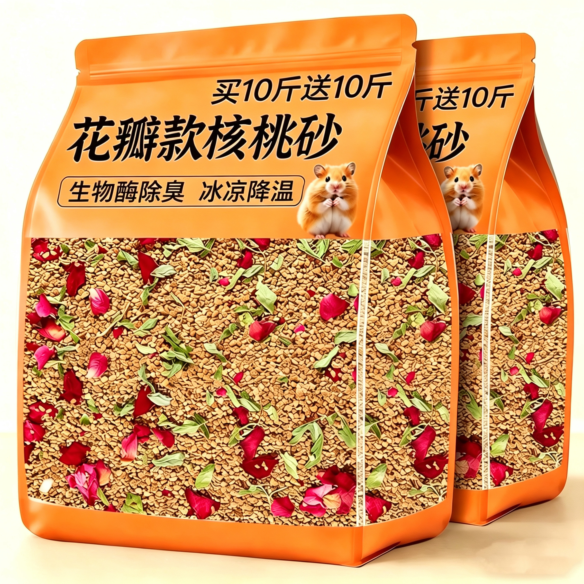仓鼠生物酶核桃砂沙垫料夏季热天冰凉降温散热除臭鹦鹉芦丁鸡通用