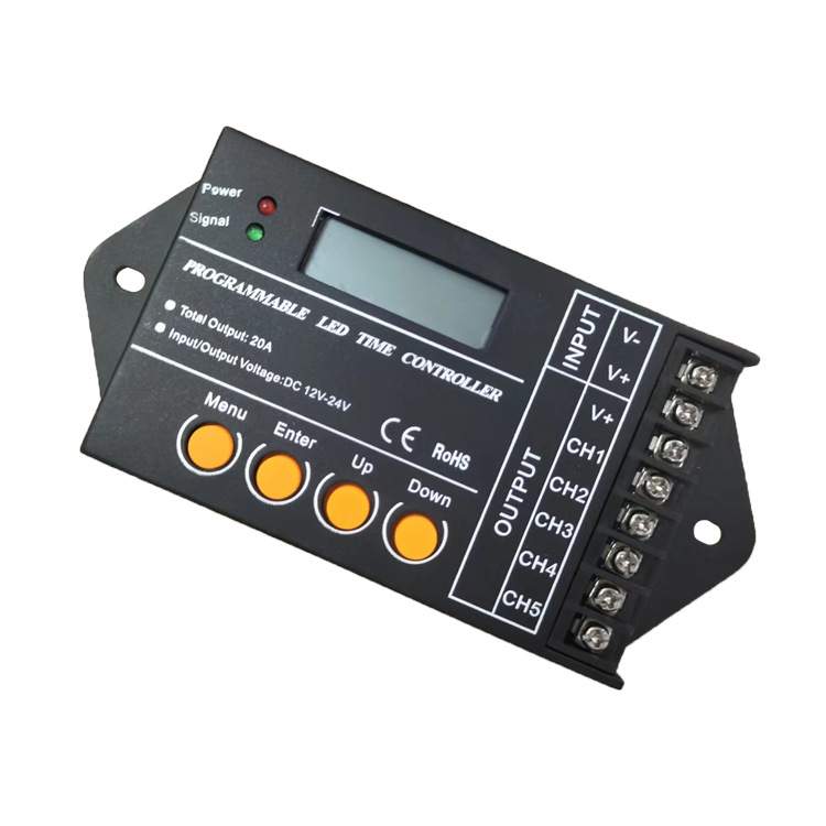 DC12-24V 5路RGB时间可编辑控制器 植物生长灯舞台灯调光控制器