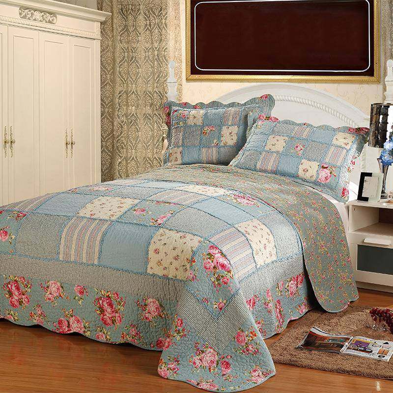 拼接床盖绗缝被三件套家纺韩式三件套棉质小碎花三件套,纺织面料/辅料/配套,纺织机械配件,淘宝优惠券,粉丝福利购,淘宝优惠卷