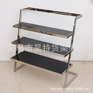 店不锈钢展示台黑色烤漆单面阶梯型展示台 T字形服装 048新款
