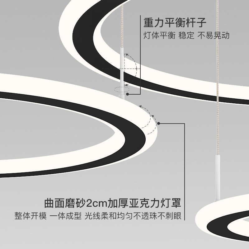 意式极简吊灯现代简约大气客厅大厅灯新款创意轻奢圆形圆环形灯具