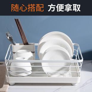 厨房家用碗碟收纳架晾放碗盘沥水碗架台面碗筷置物架洗碗池滤水篮