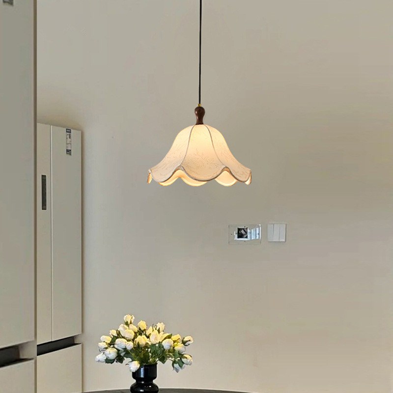 法式中古布艺复古床头小吊灯卧室床头玄关小吊灯美式吧台过道灯