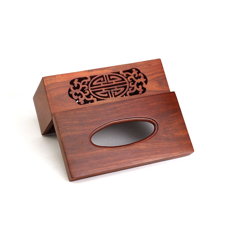 3EW1纸巾盒木质镂空雕花抽纸盒中式家用客餐厅简约茶几桌面餐巾收