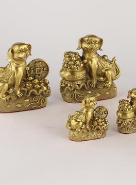 厂家聚宝盆狗金钱狗对狗生肖狗铜器工艺品