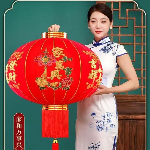 包邮大红灯笼大门口一对过年春节植绒灯笼新年装饰户外灯笼挂大门