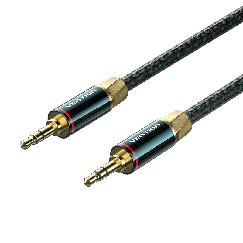 威迅BAY系列3.5mm公对公音频线铜壳款棉网编织绿色0.5-10米