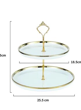 墨绿欧式三层点心盘串盘 下午茶双层托盘水果盘陶瓷餐具蛋糕盘子