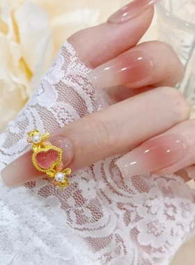 24k古法金葫芦滴油珍珠戒指小众高级感设计指环精致百搭时尚手饰