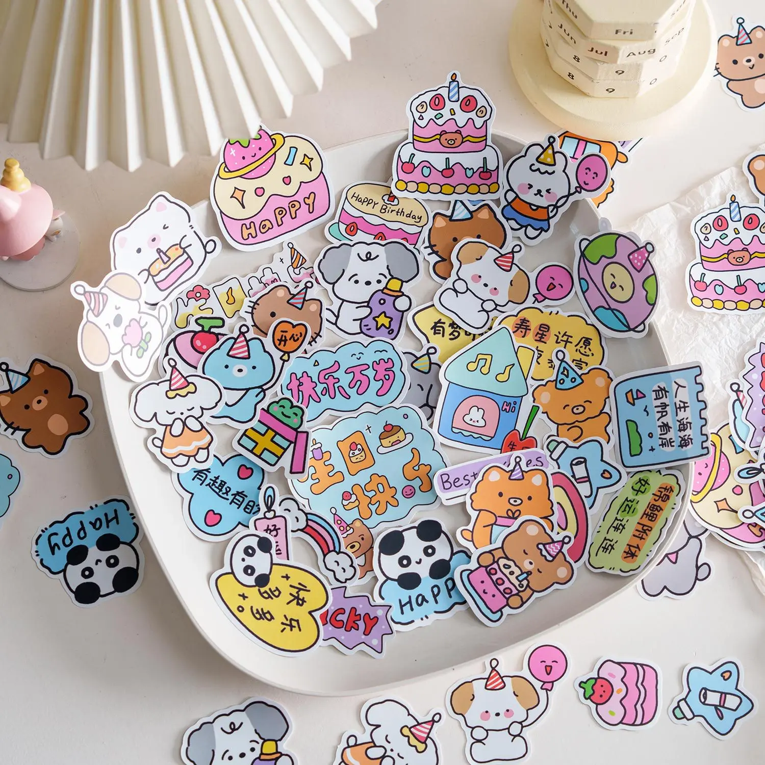 贴纸包 生日快乐 卡通可爱手帐生日留言装饰贴画