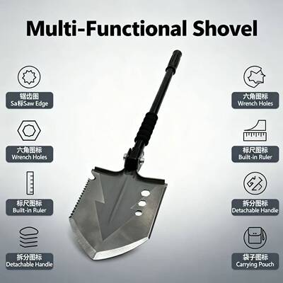 多功能兵工铲可折叠工兵铲铲头升级加宽加大户外求生多用铲铁锹