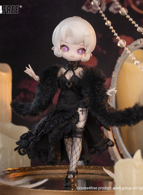 COME4FREE 【童话系列】黑天鹅大胸款娃衣OB11玩偶12分裙子衣服