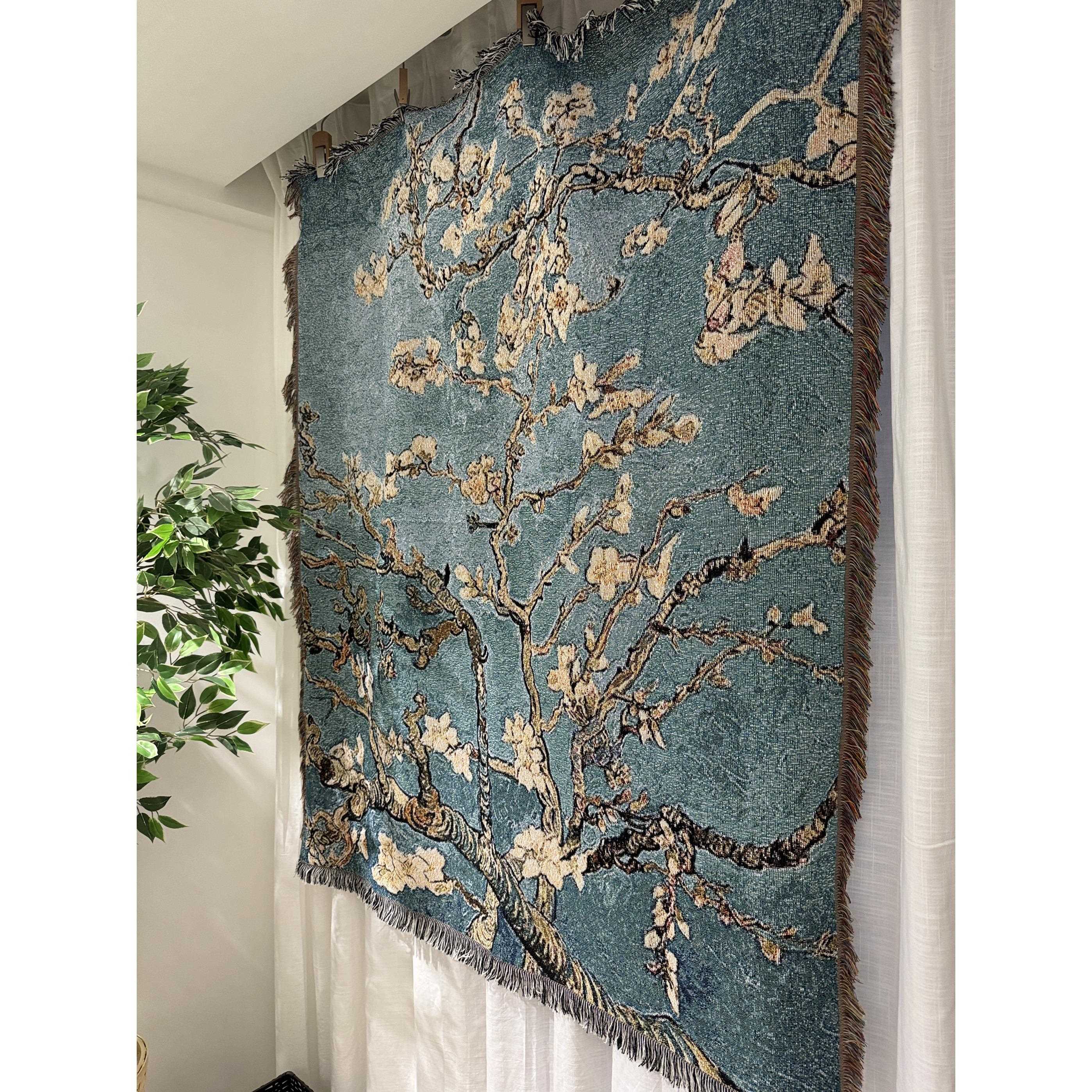 盛开的杏花 Almond Blossom 油画文森特梵高挂毯装饰毯沙发毯盖毯