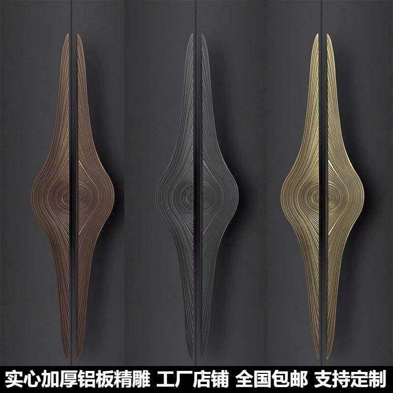 中式木门拉手高端酒店玻璃门把手铝板推拉门大门定制仿古对装logo