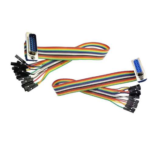 RS232串口 DB9/15P/25P公头母头转杜邦2.54 1P 数据测试线彩排线