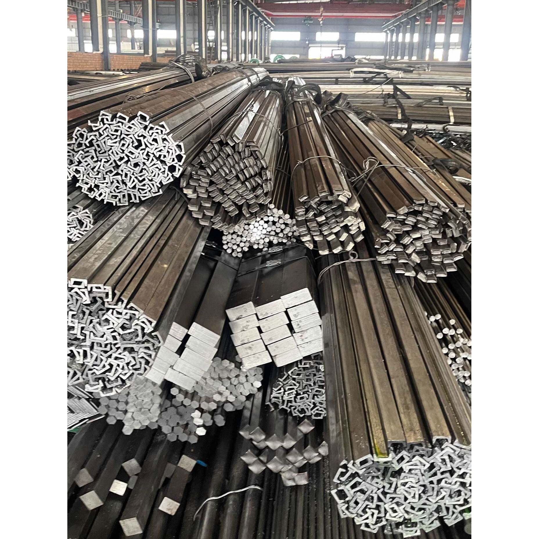 冷拉扁钢扁铁条冷拔方钢型材六角钢棒冷拉圆钢45钢Q235方键条a3