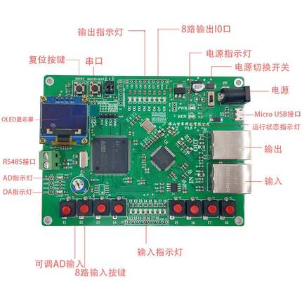 EtherCat从站开发板 STM32F407+LAN9253 学习板 IO AD DA串口模拟