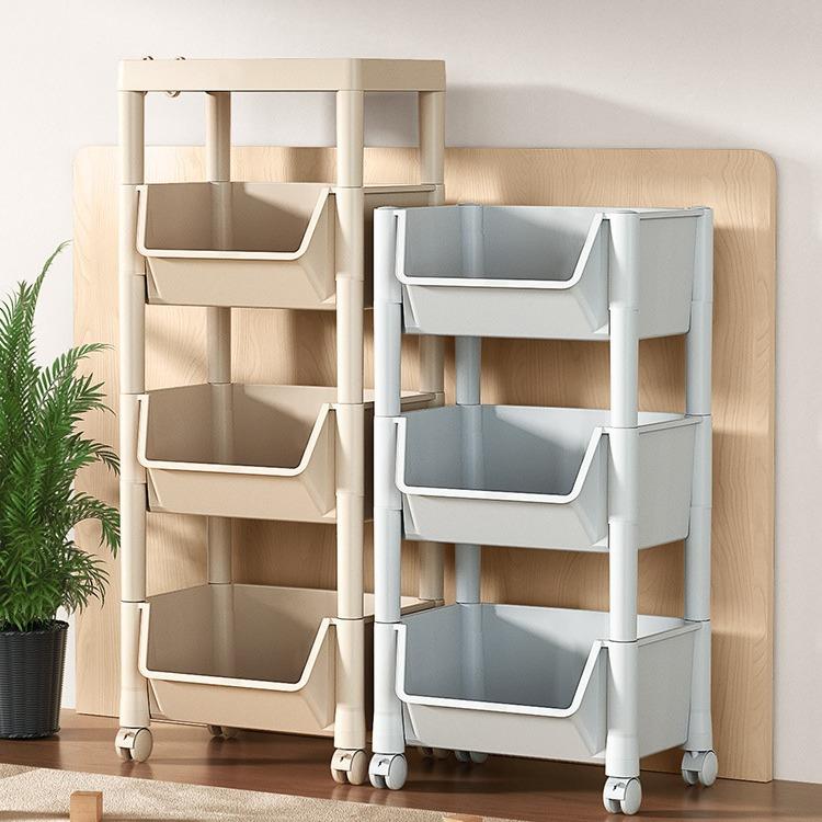 可移动置物架儿童玩具收纳架多层家用带轮落地简易书架小户型书柜