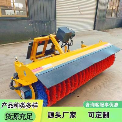 小区工厂机载式滚刷扫雪机 铲车除雪车座驾扫雪机 车载式滚雪刷
