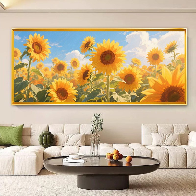 向日葵风景十字绣大幅手工DIY满绣2026新款客厅氛围感精准印花绣