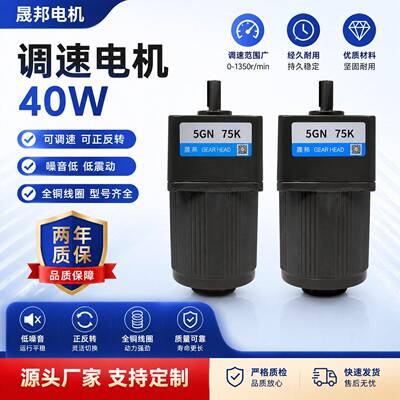调速电机40W220V\380V齿轮速机灌肠机5I40RGN-C可调变速小马达
