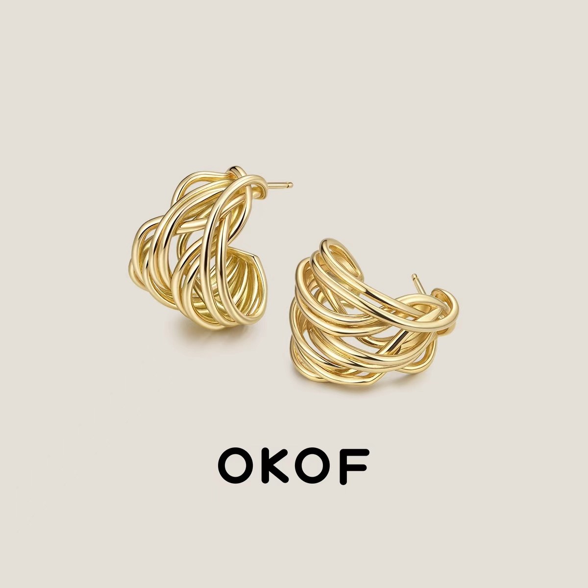 OKOF缠光漩络925银C形耳钉女轻奢气质金属感耳饰欧美个性高级耳钉,饰品/流行首饰/时尚饰品新,银饰耳饰,淘宝优惠券,粉丝福利购,淘宝优惠卷