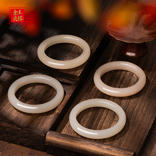 金玉良缘【藕粉玉镯合集】色标浓藕粉胖圆高冰和田玉玉镯正圈玉镯