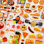 食物点心冰淇淋蛋糕3d立体泡泡贴纸少儿男孩女孩咕卡装 饰贴画