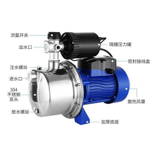 上海古水不锈钢喷射泵静音全自x动抽水泵220V自来水家用自吸增压