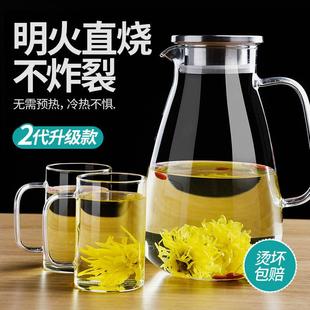德国Youmi冷水壶大容量玻璃家用耐高温壶耐热防爆凉白开茶壶套装