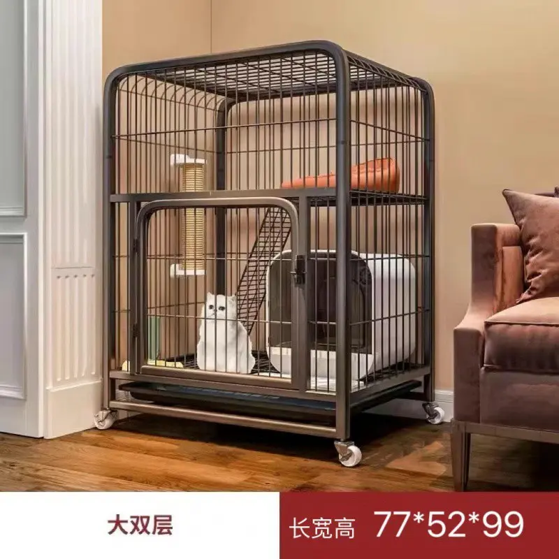 猫笼家用室内猫别墅带托盘一体式猫咪笼子超大自由空间猫舍猫空笼
