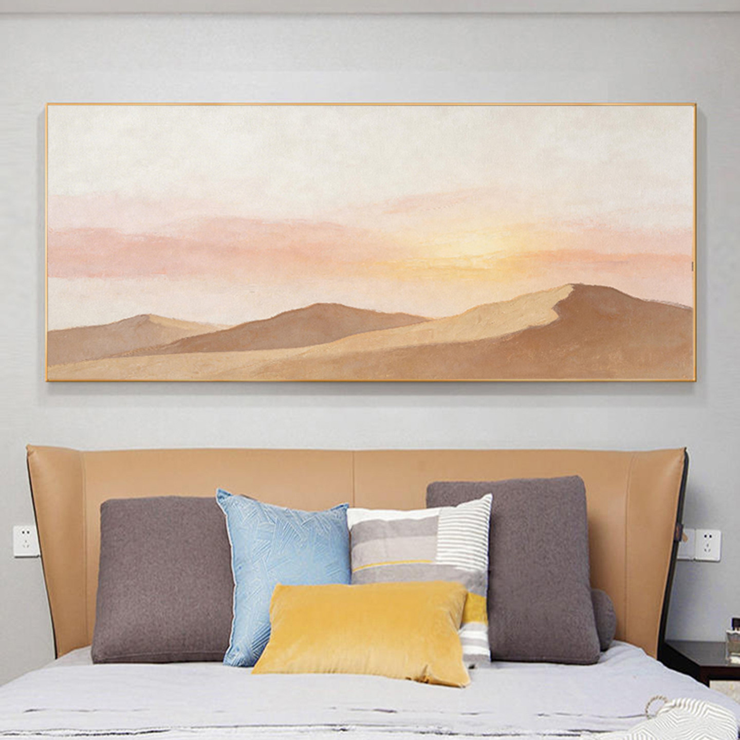 可班手绘油画低饱和山峦风景油画