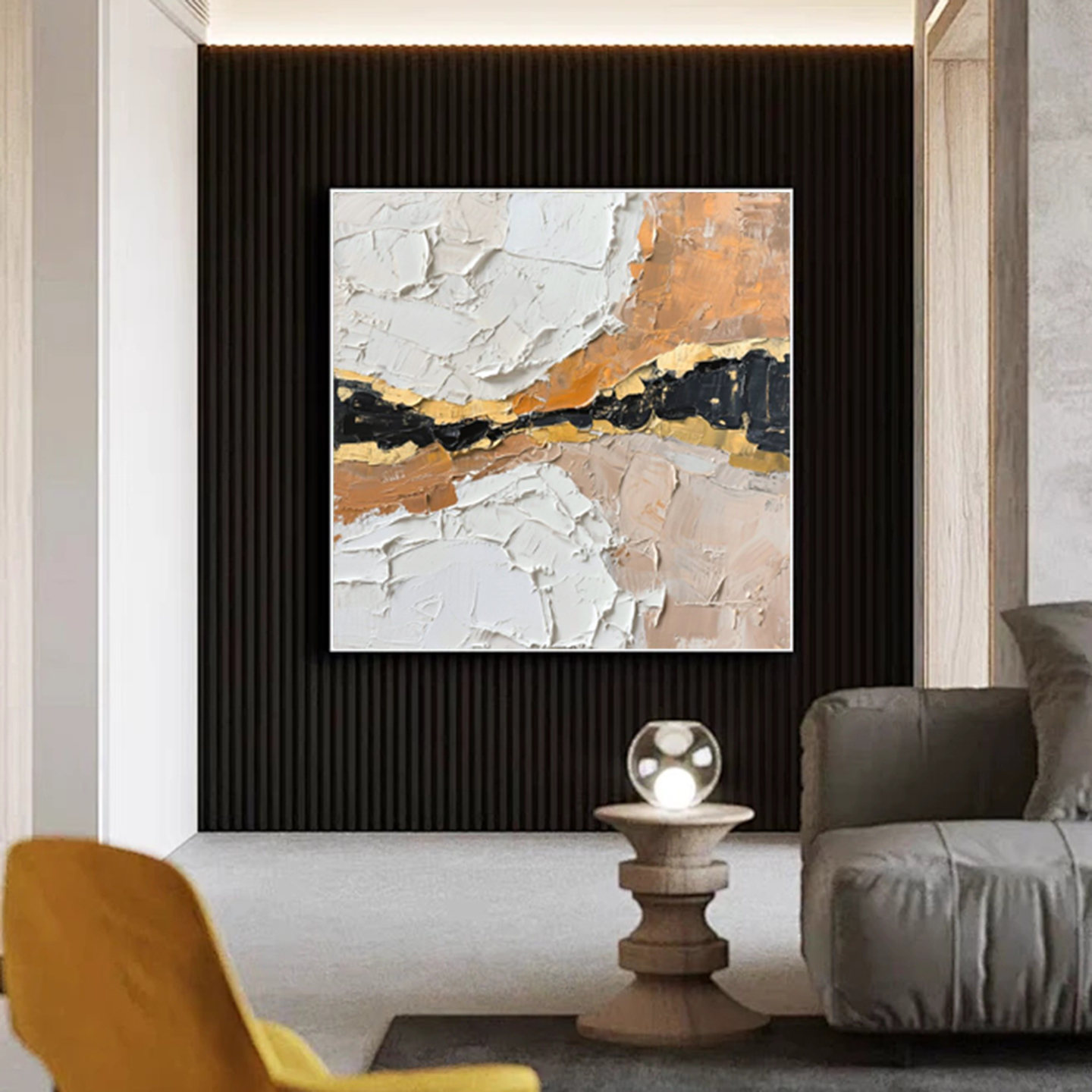 纯手绘油画鎏金岁月抽象肌理立体感油画大芬油画村客厅走廊装饰画图片