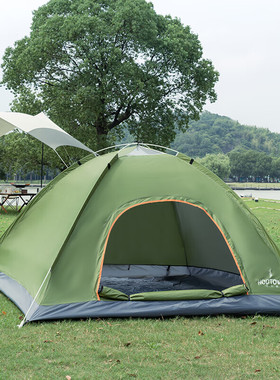 何大屋帐篷户外露营自动速开手抛折叠便携式野营野餐装备HDW15022
