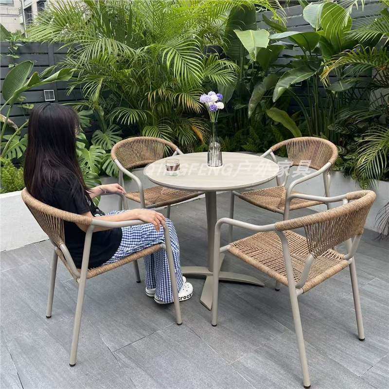 北欧户外藤编桌椅折叠圆桌方桌室外庭院别墅露天花园藤椅防水防晒,住宅家具,阳台椅,淘宝优惠券,粉丝福利购,淘宝优惠卷