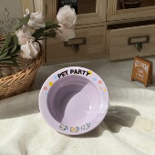 原创设计系列 宠物派对狂欢宠物贴花可爱卡通狗猫小体水粮碗陶瓷