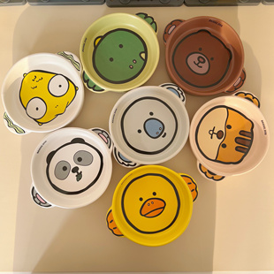 韩国BRIDGE.DOG神奇动物 陶瓷双耳宠物碗猫粮狗食盘深浅羊奶卡通