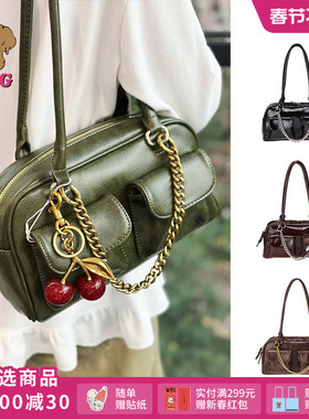 SFSG x 保龄球包做旧亮面复古百搭时髦腋下包2025冬季新品