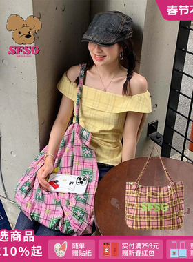 SFSG x 格纹包系列格纹太阳LOGO单肩包通勤礼物2025新品