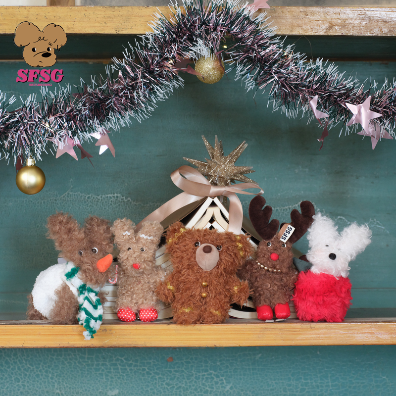 鹿晗倪妮吴佳怡同款SFSG x 圣诞系列潦草小狗潦草小熊节日礼物