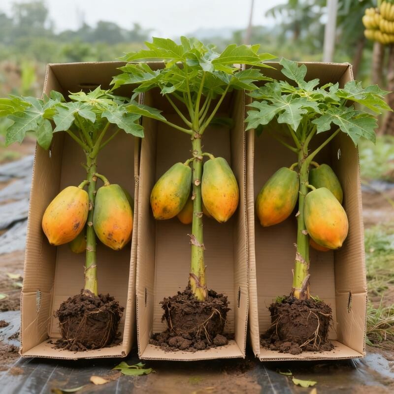 木瓜苗盆栽树高产南方矮化雷州冰糖红心大苗南方种植地栽当年结果
