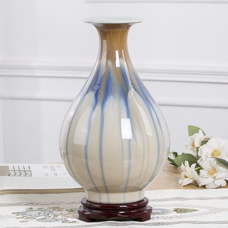 景德镇陶瓷器插花花瓶仿古窑变釉家居装饰品博古架工艺品摆件招财