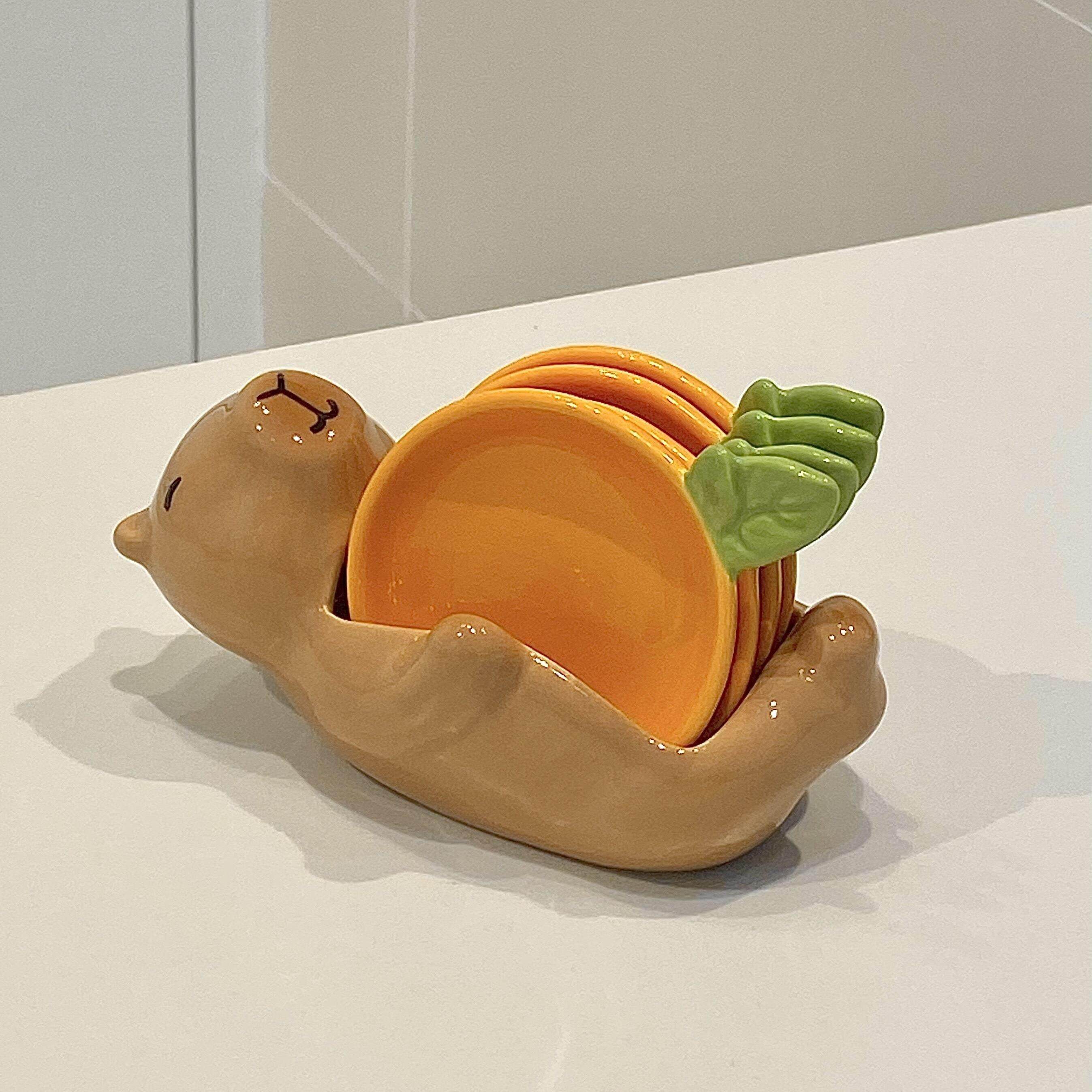 卡皮巴拉蘸料碟家用醋碟调味碟酱料碟创意可爱卡通小碟子套装陶瓷,餐饮具,碟,淘宝优惠券,粉丝福利购,淘宝优惠卷